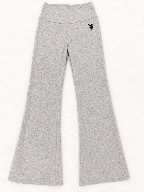 PLAYBOY Pants - Playboy x pacsun gray fold over flare yoga pants size small y2k lounge
